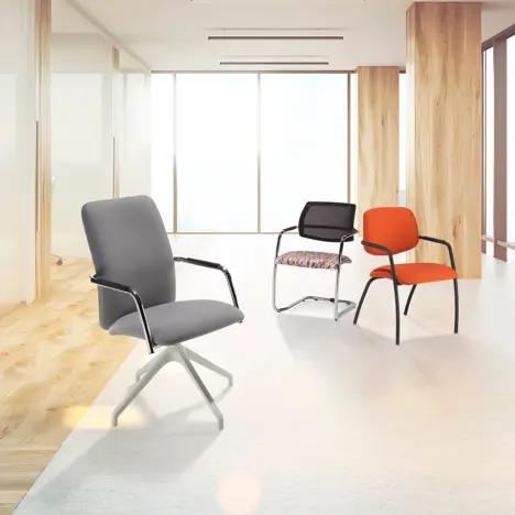 Tuba Conference Chair with Half Mesh Back